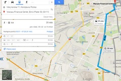 Google Transit w Warszawie